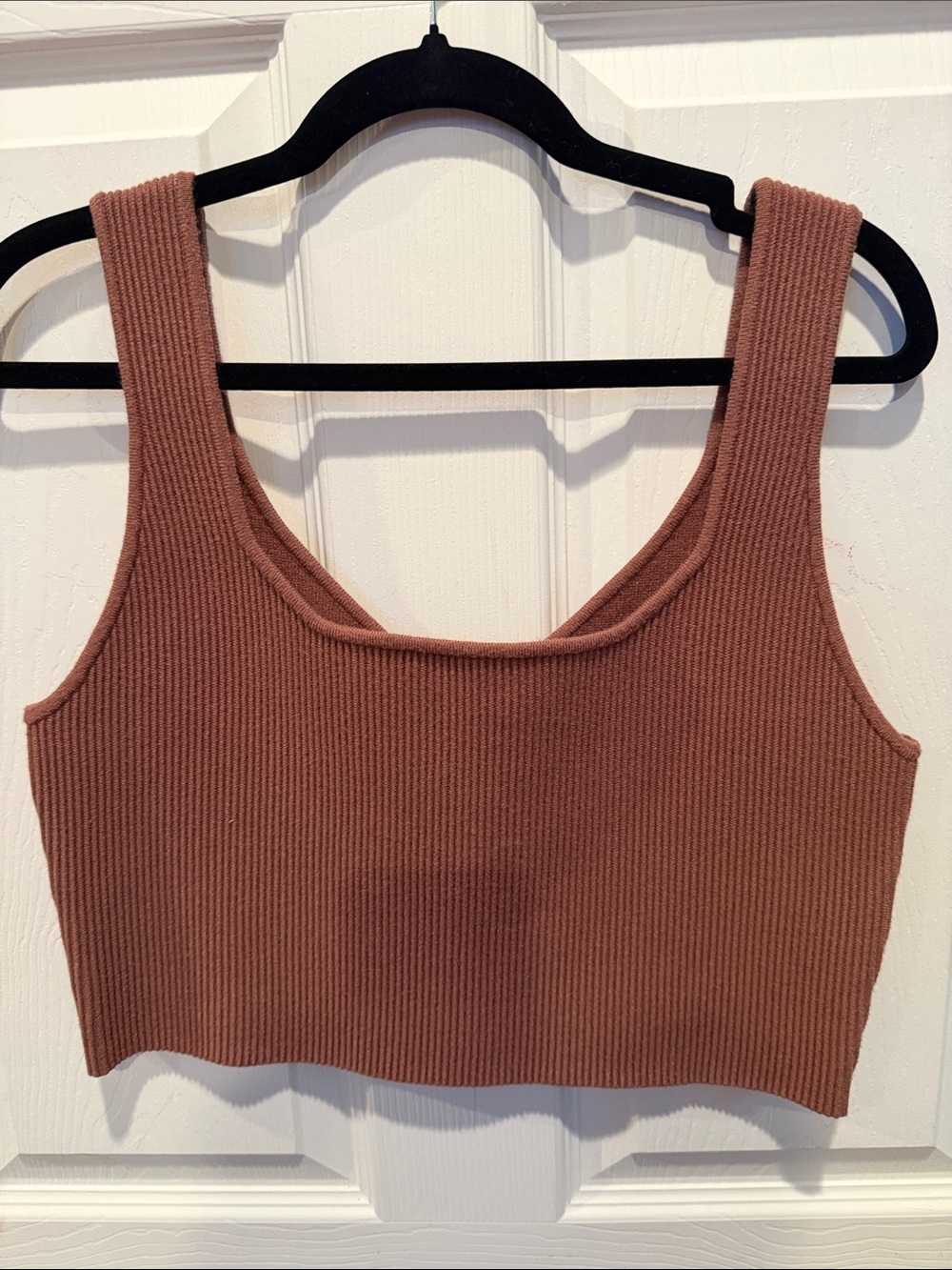 ABOUND Ribbed Cropped Tank Top - Brown